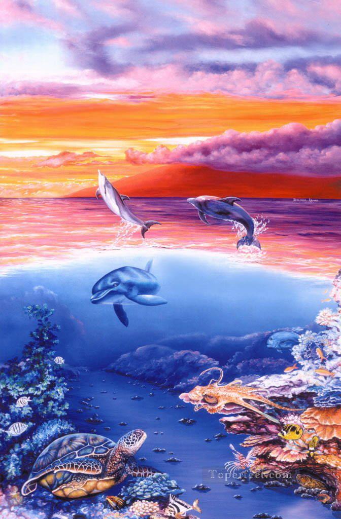 dolphin divers dream Oil Paintings